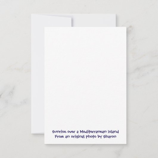 Invitación Sunset over a Mediterranean Harbour 招待状 (裏面)