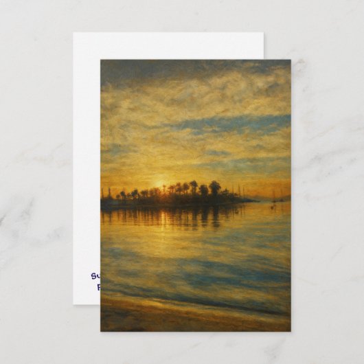 Invitación Sunset over a Mediterranean Harbour 招待状 (正面/裏面)