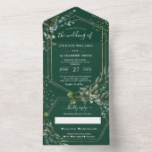 Invitación Todo En Uno elegant eucalyptus wedding オールインワン招待状 (内側)