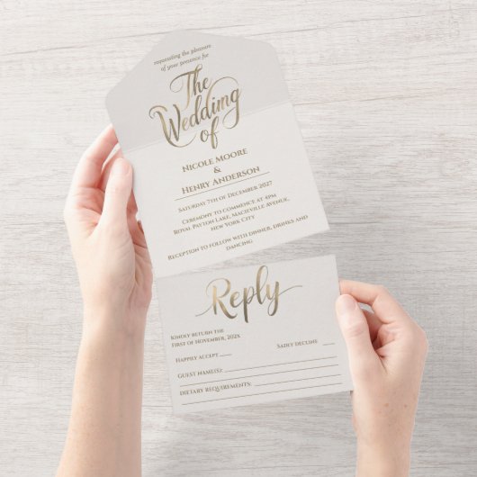 Invitación Todo En Uno Todo En Uno Boda Esmeralda オールインワン招待状 (貼ってはがせる)