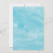 Invitación Under the Sea blue and coral birthday i 招待状 (裏面)