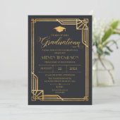 Invitación Vintage Art Deco Graduation Invitation 招待状 (スタンド正面)