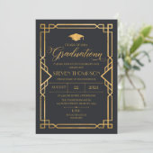 Invitación Vintage Art Deco Graduation Invitation 招待状 (スタンド正面)