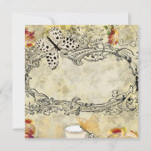 Invitación vintage tazas y mariposas decoupage 招待状 (裏面)