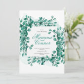 Invitación Watercolor Greenery Botanical Wedding I 招待状 (スタンド正面)