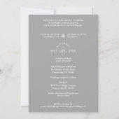 Invitación Wedding Grey Fancy Ornament Lace Effect 招待状 (裏面)