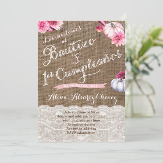 Invitaciones con calabazas, Bautizo y 1er cumple 招待状 (スタンド正面)