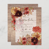 Invitaciones de Bodaスペインの予算結婚秋 (正面/裏面)