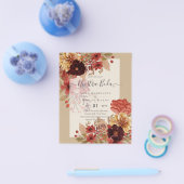 Invitaciones de Bodaスペインの予算結婚秋 チラシ (シングル)