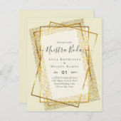 Invitaciones de Boda、スペインのの結婚金ゴールド予算 (正面/裏面)