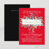 Invitaciones de Boda Baratas HOJAS Modernas (正面/裏面)