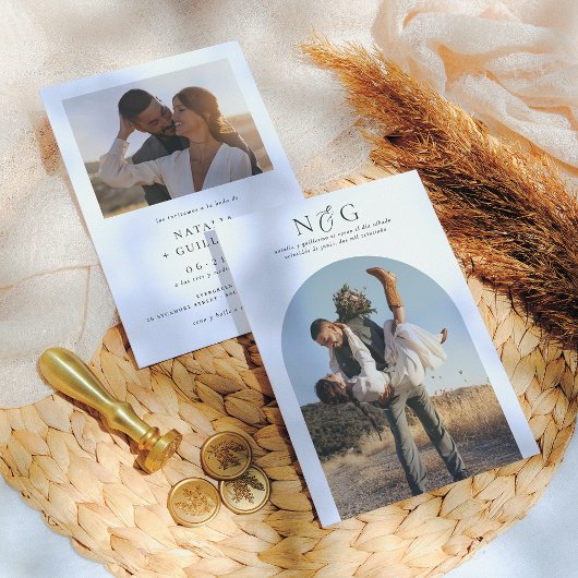 Invitaciones de Boda Elegantes Foto en Arco 招待状
