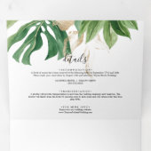 Invitaciones de boda trifásica moderna - Tropica d 三つ折り招待状 (内部最初)