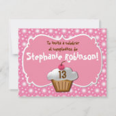 Invitaciones de cumpleanos, Fiesta de Rosaカップケーキ 招待状 (正面)