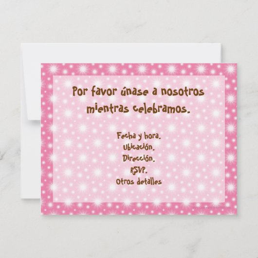 Invitaciones de cumpleanos, Fiesta de Rosaカップケーキ 招待状 (裏面)