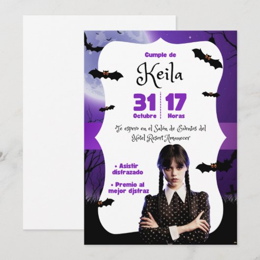 Invitaciones Digitales para cumpleaños シーズンカード (正面/裏面)