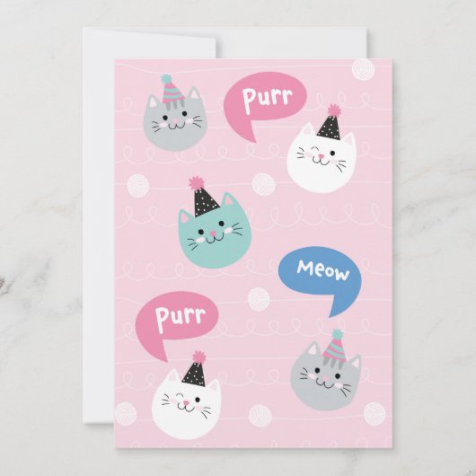 Invitaciones fiesta de cumpleaños cute kitty 招待状 (裏面)