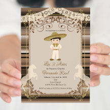 Invitaciones Tres Anos、Charro Tres Anos招待状