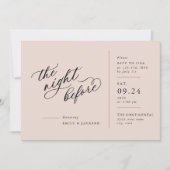 Invitatiモダンの前夜のスクリプト行ブロック 招待状 (正面)