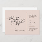 Invitatiモダンの前夜のスクリプト行ブロック 招待状 (正面/裏面)