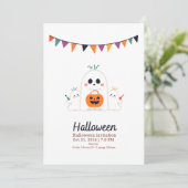 Invitationかわいいお化けのハロウィン招待状 2026 招待状 (スタンド正面)