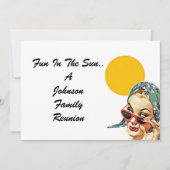 Invitationヴィンテージの家族会の夏の日曜日の女性 招待状 (正面)