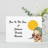 Invitationヴィンテージの家族会の夏の日曜日の女性 招待状 (スタンド正面)