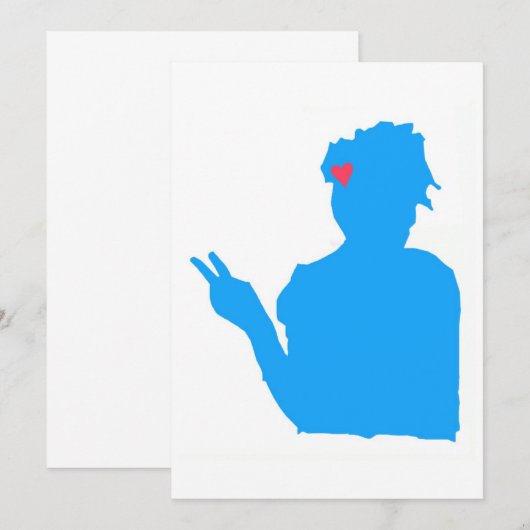 Invitation青い女性 招待状 (正面/裏面)