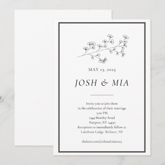 Invitation 招待状 (正面/裏面)