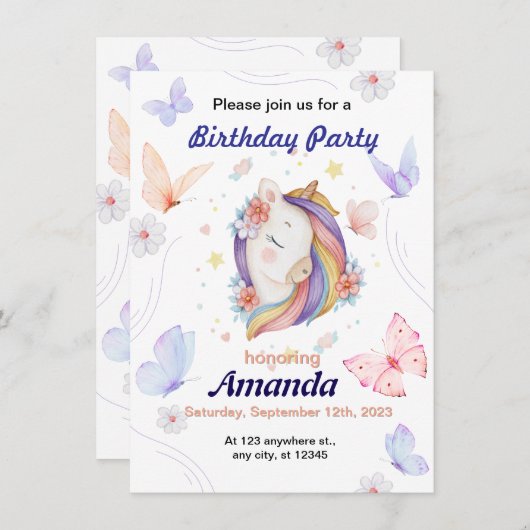 Invitation 招待状 (正面/裏面)