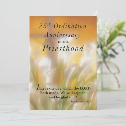 Invitation 25th Ordination Anniversary Priesthood 招待状 (スタンド正面)