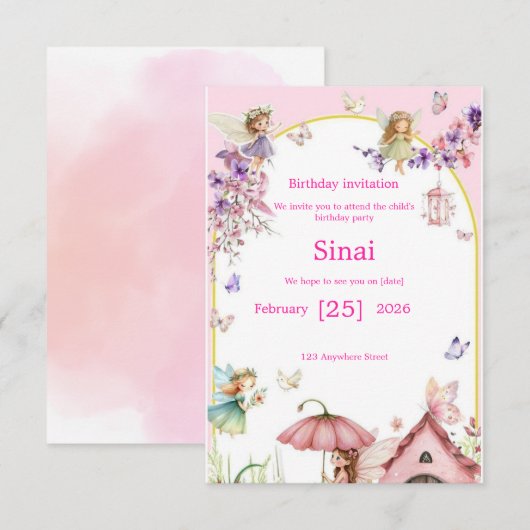 Invitation: A special children's birthday invitati 招待状 (正面/裏面)