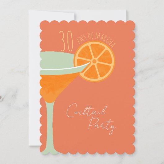 Invitation anniversaire Cocktail Party  セーブザデート (正面)