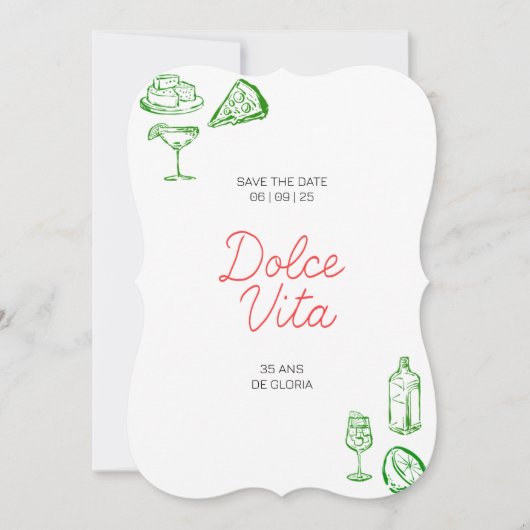 Invitation anniversaire Dolce Vita 招待状 (正面)