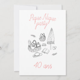 Invitation anniversaire Pique Nique 招待状