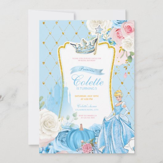 Invitation anniversaire princesse cendrillon 招待状 (正面)