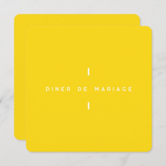 Invitation au repas de mariage - Colorus Jaune  (正面/裏面)