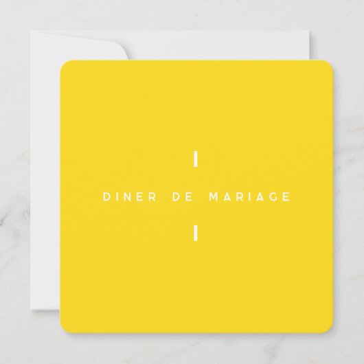 Invitation au repas de mariage - Colorus Jaune  (正面)