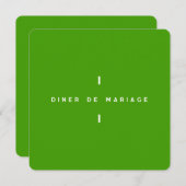 Invitation au repas de mariage - Colorus Vert (正面/裏面)