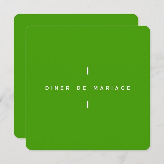Invitation au repas de mariage - Colorus Vert (正面/裏面)