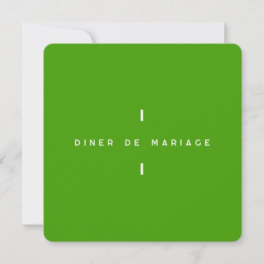 Invitation au repas de mariage - Colorus Vert (正面)