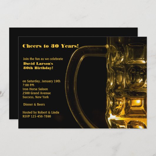 Invitation avec Mug à Bière 招待状 (正面/裏面)