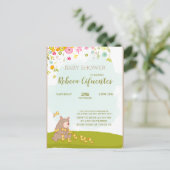 Invitation Baby Shower Bear and duckies ポストカード (スタンド正面)