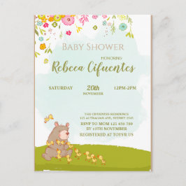 Invitation Baby Shower Bear and duckies ポストカード