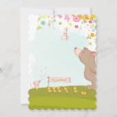 Invitation Baby Shower Bear and duckies 招待状 (裏面)