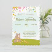 Invitation Baby Shower Bear and duckies 招待状 (スタンド正面)