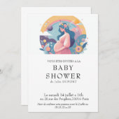 Invitation baby shower en français 招待状 (正面/裏面)