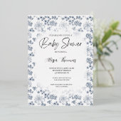 Invitation baby shower Toile Desing-Customizable 箔招待状 (立ち正面)