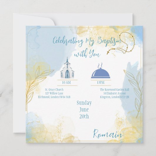 Invitation  Baptism Celebration  招待状 (正面)