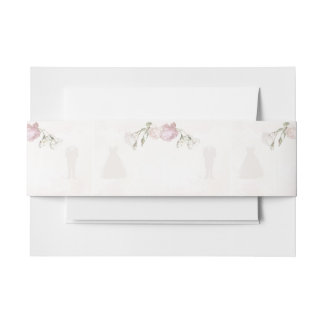 Invitation Belly Bands Soft Pink Roses Wedding 招待状ベリーバンド
